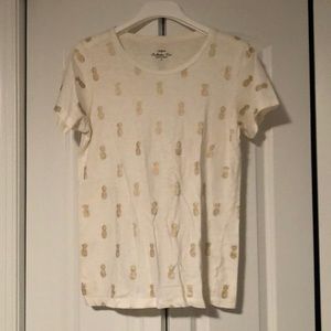 J. Crew gold pineapple shirt